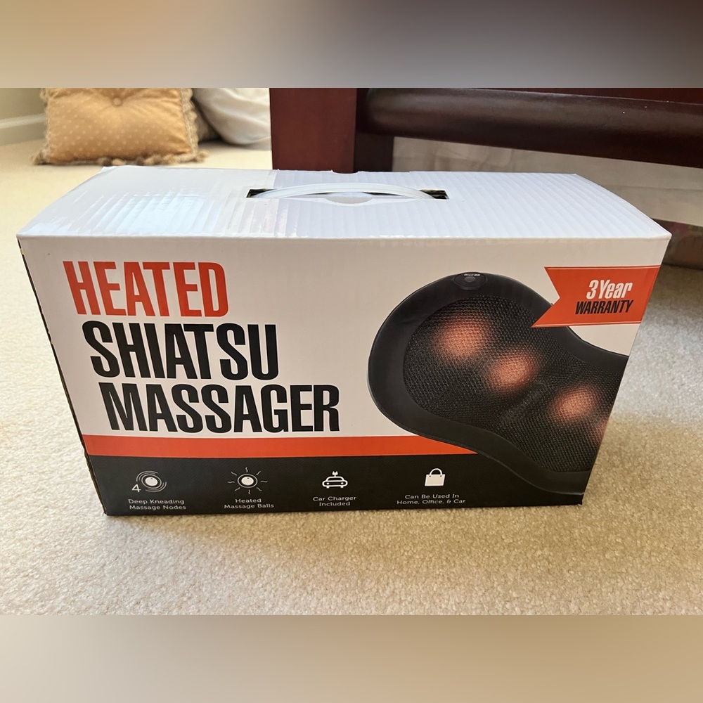 Heated Shiatsu massager. NWOT. Almost half of the price on Amazon